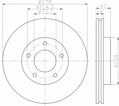 HELLA PAGID 8dd355112731 -  Тормозной диск